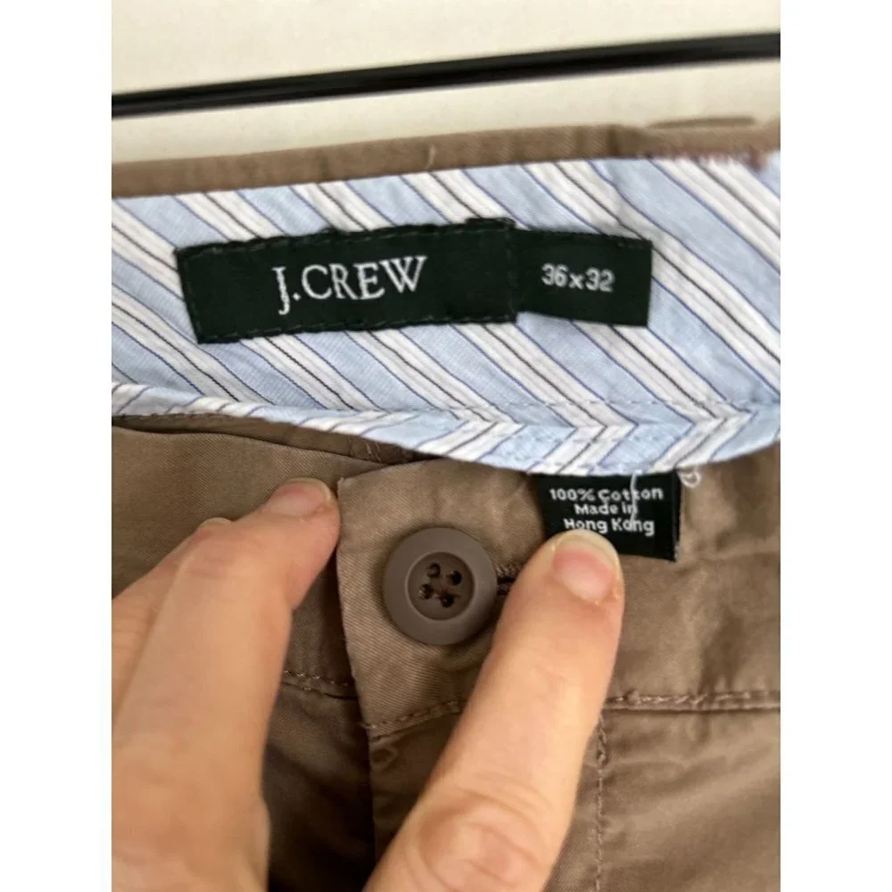 Men's 36/32 J.Crew Cotton Casual Pants Cotton Chino Khaki Rich Beige Tan Color